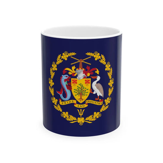 Flag of the President of Barbados (Barbados) White Coffee Mug 11oz - Go Mug Yourself
