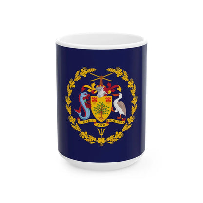 Flag of the President of Barbados (Barbados) White Coffee Mug 15oz - Go Mug Yourself