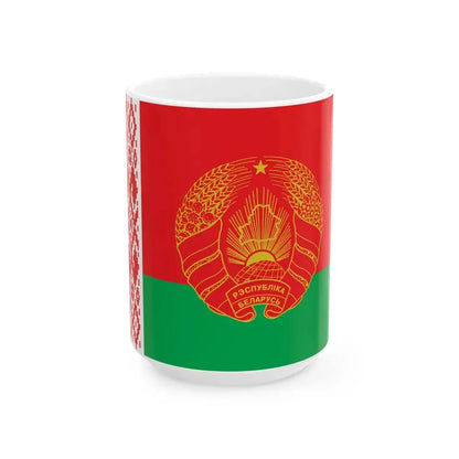 Flag of the President of Belarus 1997-2012 (Belarus) White Coffee Mug 15oz - Go Mug Yourself