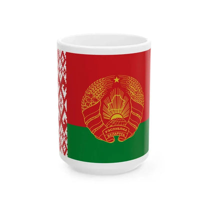 Flag of the President of Belarus (Belarus) White Coffee Mug 15oz - Go Mug Yourself