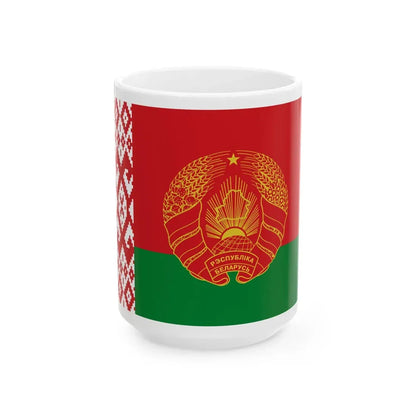 Flag of the President of Belarus (Belarus) White Coffee Mug 15oz - Go Mug Yourself