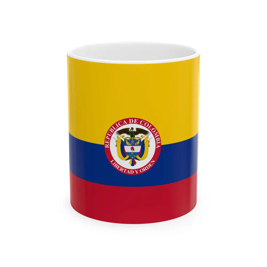 Flag of the President of Colombia (Colombia) White Coffee Mug 11oz - Go Mug Yourself