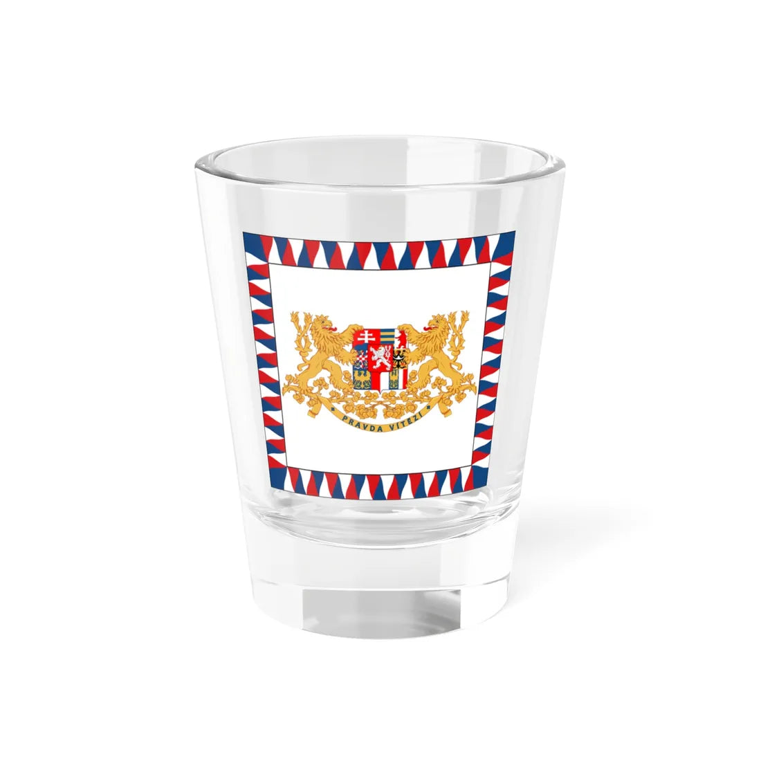 Flag of the President of Czechoslovakia 1918-1939 1945-1960 (Czech Republic) Shot Glass 1.5oz 1.5oz - Go Mug Yourself