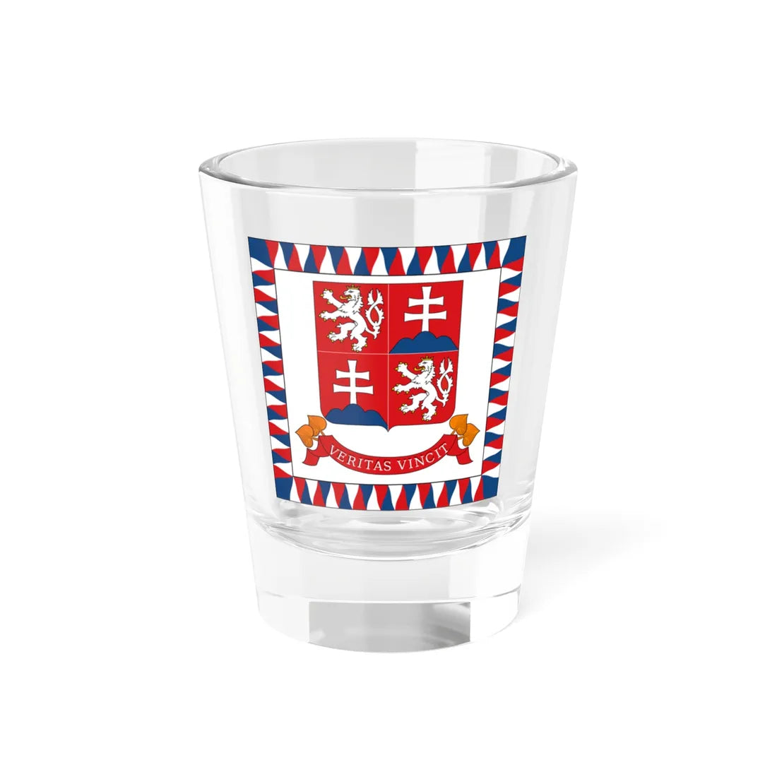 Flag of the President of Czechoslovakia 1990-1992 (Czech Republic) Shot Glass 1.5oz 1.5oz - Go Mug Yourself
