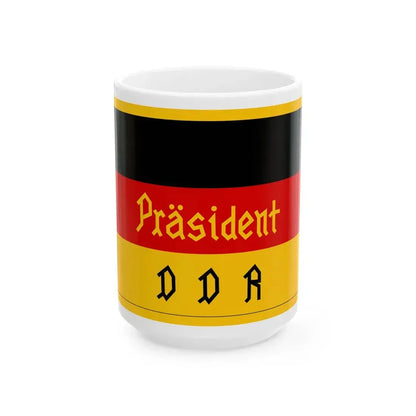 Flag of the President of East Germany 1950-1951 (Germany) White Coffee Mug 15oz - Go Mug Yourself