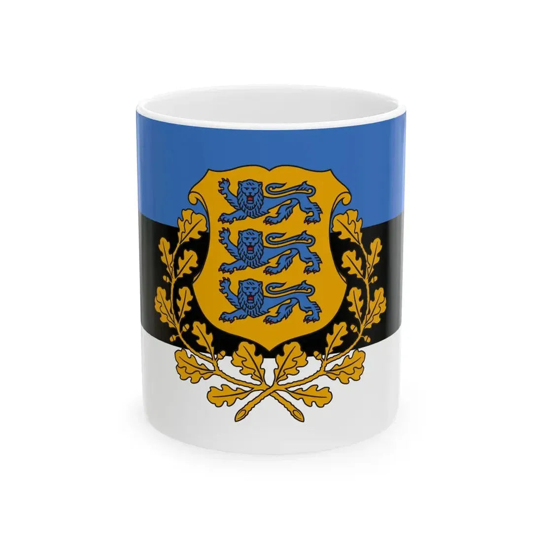 Flag of the President of Estonia (Estonia) White Coffee Mug 11oz - Go Mug Yourself