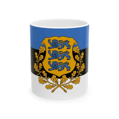 Flag of the President of Estonia (Estonia) White Coffee Mug 11oz - Go Mug Yourself