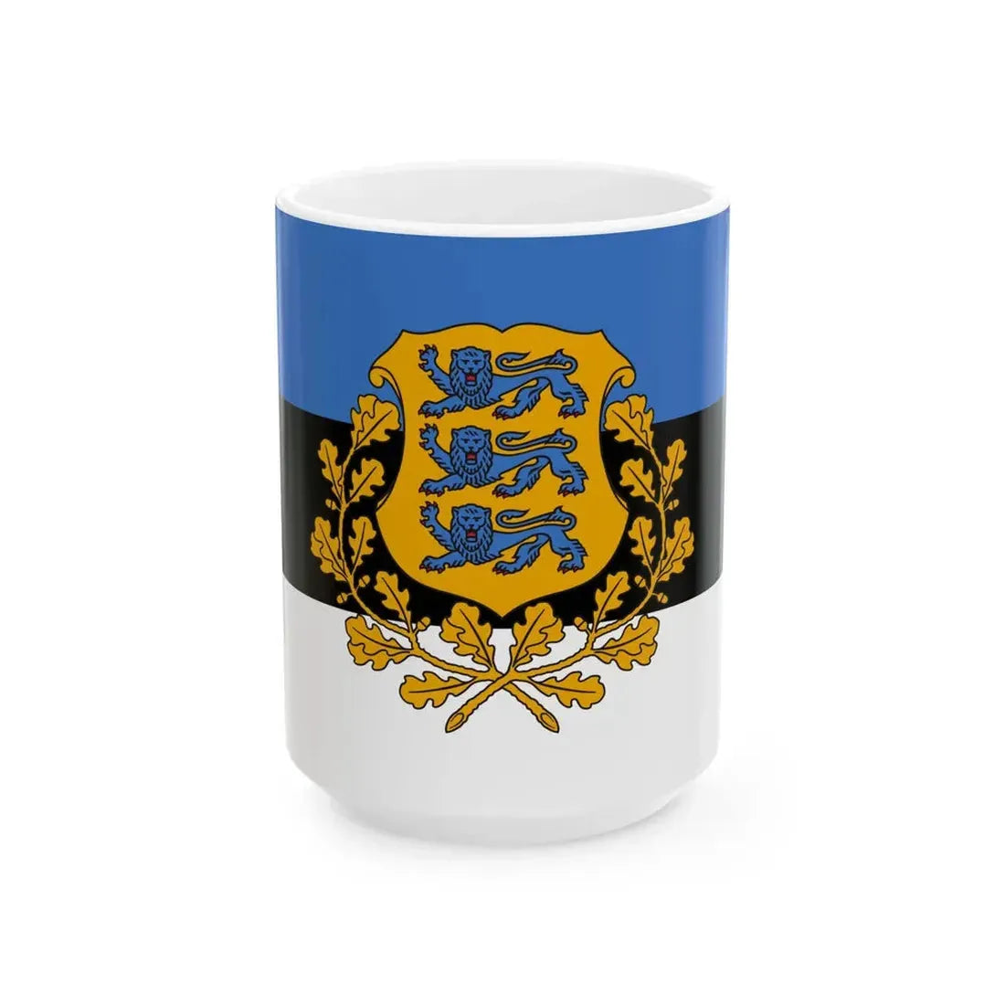 Flag of the President of Estonia (Estonia) White Coffee Mug 15oz - Go Mug Yourself
