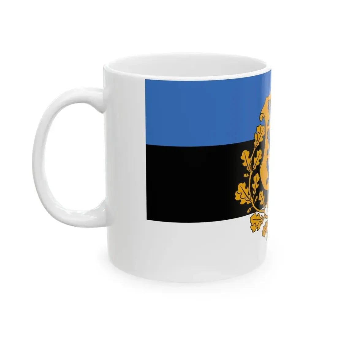 Flag of the President of Estonia (Estonia) White Coffee Mug - Go Mug Yourself