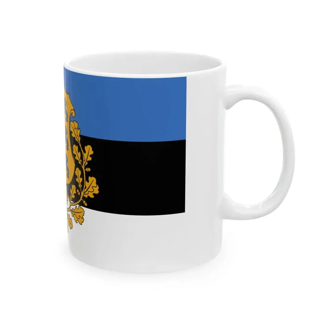 Flag of the President of Estonia (Estonia) White Coffee Mug - Go Mug Yourself