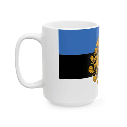 Flag of the President of Estonia (Estonia) White Coffee Mug - Go Mug Yourself