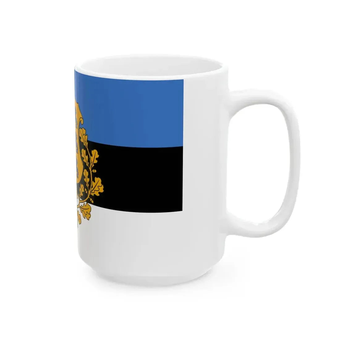 Flag of the President of Estonia (Estonia) White Coffee Mug - Go Mug Yourself
