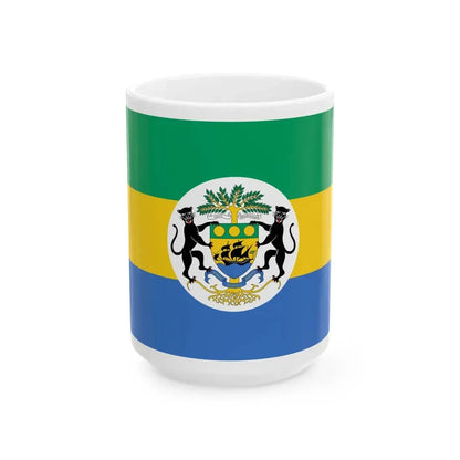 Flag of the President of Gabon 1990-2016 (Gabon) White Coffee Mug 15oz - Go Mug Yourself