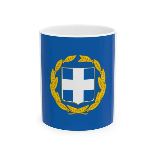 Flag of the President of Greece (Greece) White Coffee Mug 11oz - Go Mug Yourself