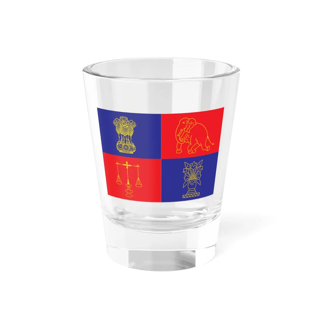 Flag of the President of India 1950-1971 (India) Shot Glass 1.5oz 1.5oz - Go Mug Yourself