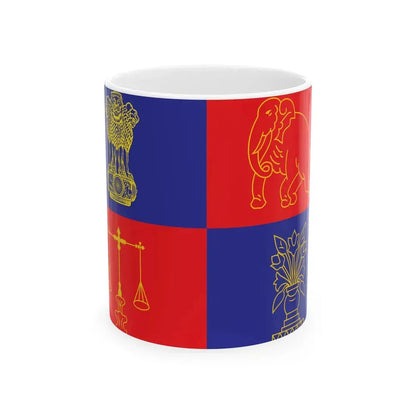 Flag of the President of India 1950-1971 (India) White Coffee Mug 11oz - Go Mug Yourself