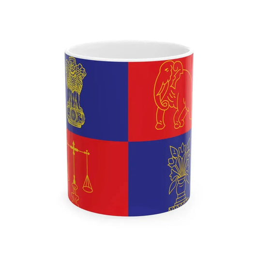 Flag of the President of India 1950-1971 (India) White Coffee Mug 11oz - Go Mug Yourself