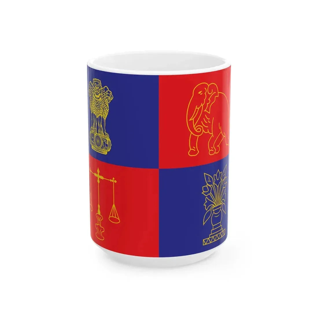 Flag of the President of India 1950-1971 (India) White Coffee Mug 15oz - Go Mug Yourself