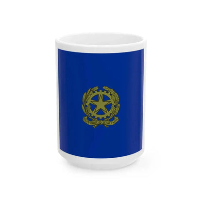 Flag of the President of Italy 1992-2000 (Italy) White Coffee Mug 15oz - Go Mug Yourself