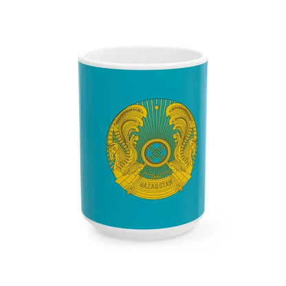 Flag of the President of Kazakhstan (Kazakhstan) White Coffee Mug 15oz - Go Mug Yourself