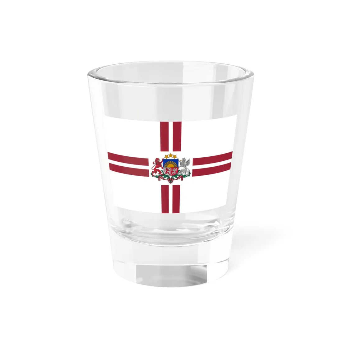 Flag of the President of Latvia (Latvia) Shot Glass 1.5oz 1.5oz - Go Mug Yourself