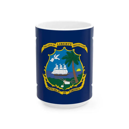 Flag of the President of Liberia (Liberia) White Coffee Mug 15oz - Go Mug Yourself