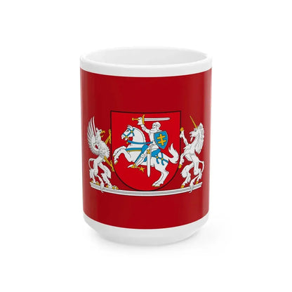 Flag of the President of Lithuania 3-5 (Lithuania) White Coffee Mug 15oz - Go Mug Yourself