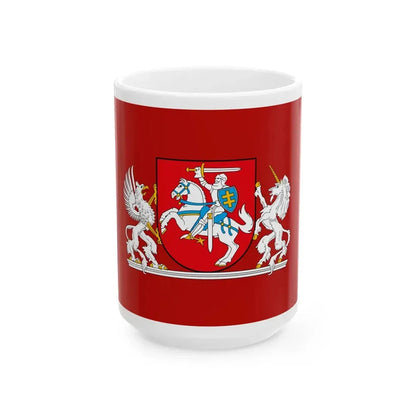 Flag of the President of Lithuania (Lithuania) White Coffee Mug 15oz - Go Mug Yourself