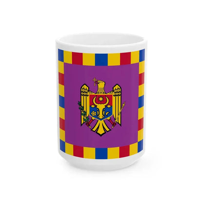 Flag of the President of Moldova (Moldova) White Coffee Mug 15oz - Go Mug Yourself