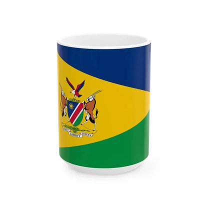 Flag of the President of Namibia (Namibia) White Coffee Mug 15oz - Go Mug Yourself