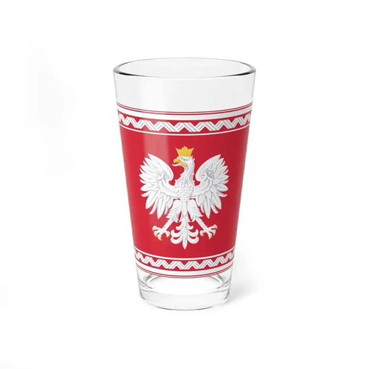Flag of the President of Poland (Poland) Pint Glass 16oz 16oz - Go Mug Yourself