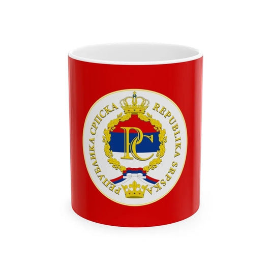 Flag of the President of Republika Srpska (Bosnia and Herzegovina) White Coffee Mug 11oz - Go Mug Yourself