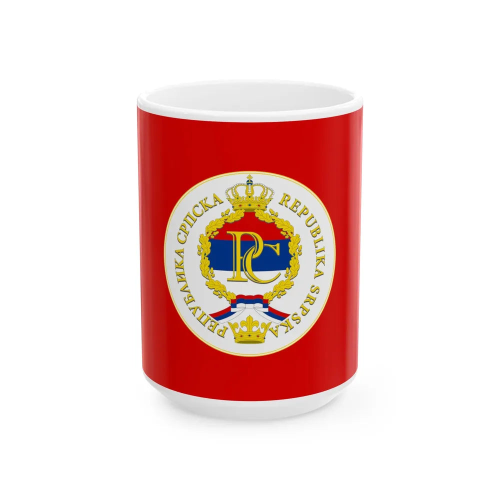 Flag of the President of Republika Srpska (Bosnia and Herzegovina) White Coffee Mug 15oz - Go Mug Yourself