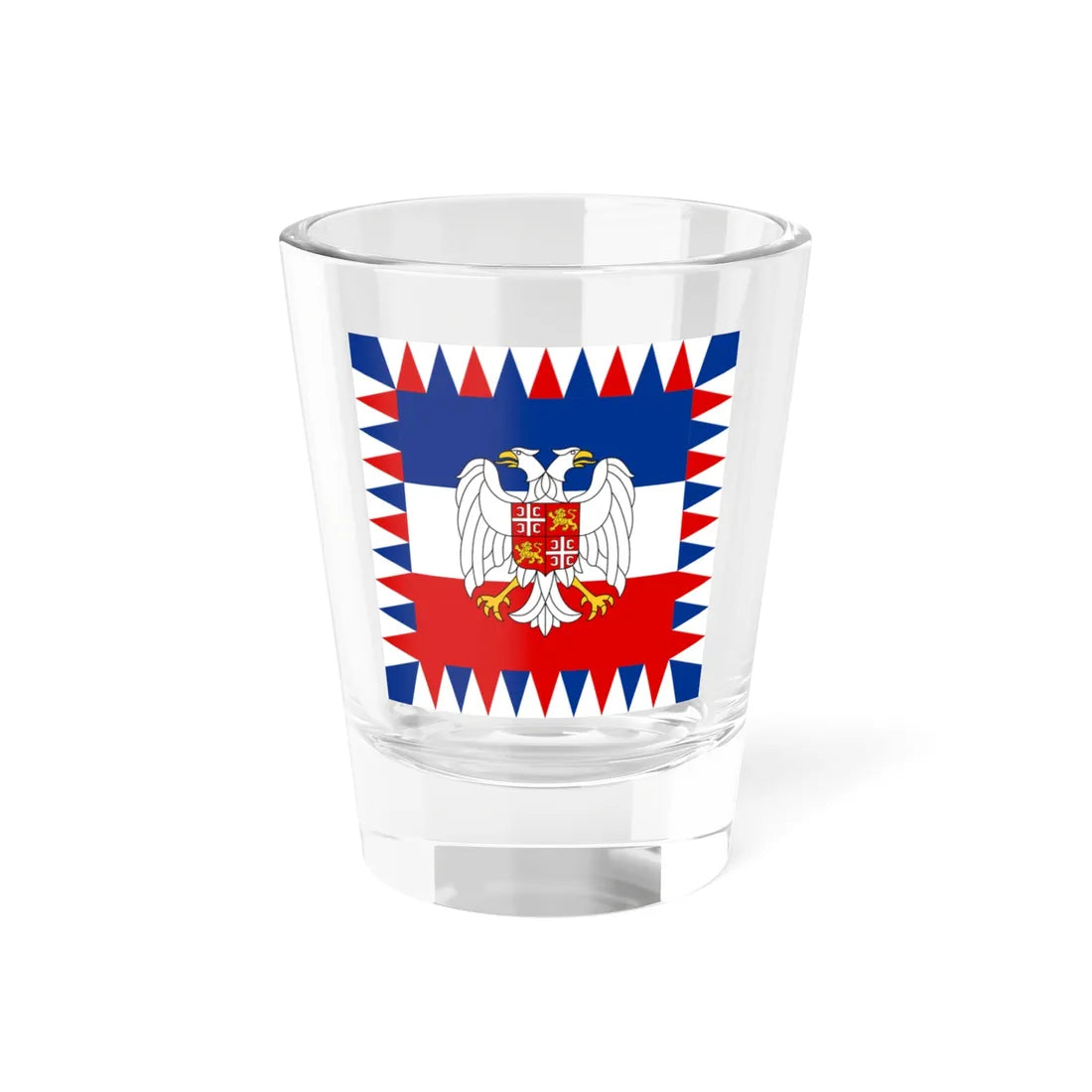 Flag of the President of Serbia and Montenegro 1992-2006 (Montenegro) Shot Glass 1.5oz 1.5oz - Go Mug Yourself