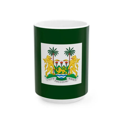 Flag of the President of Sierra Leone (Sierra Leone) White Coffee Mug 15oz - Go Mug Yourself