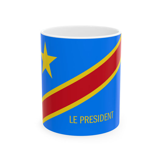 Flag of the President of the Democratic Republic of the Congo (Congo) White Coffee Mug-11oz-Go Mug Yourself