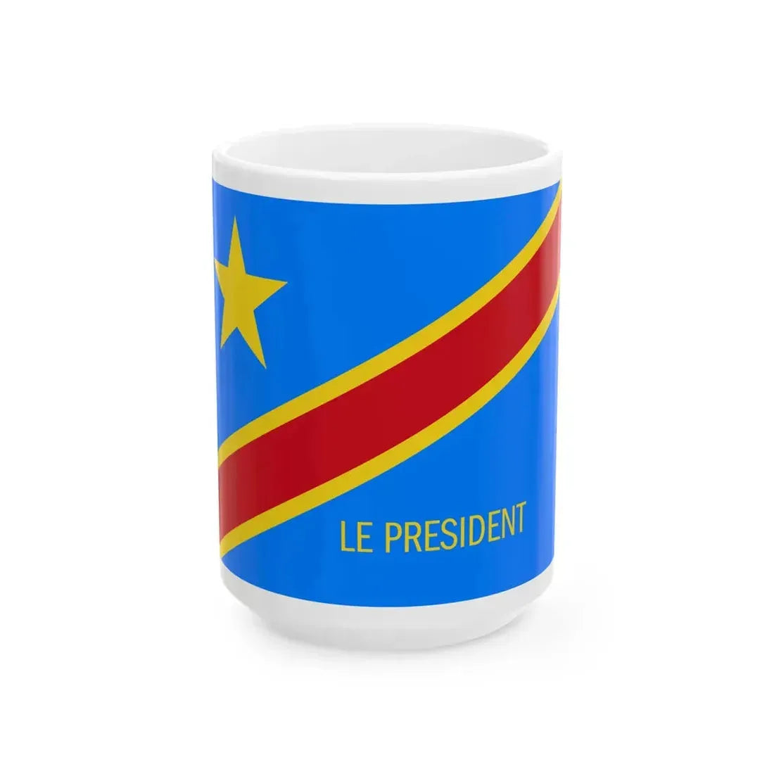 Flag of the President of the Democratic Republic of the Congo (Congo) White Coffee Mug 15oz - Go Mug Yourself