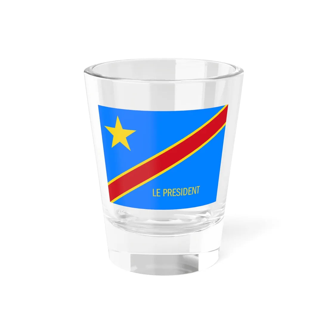 Flag of the President of the Democratic Republic of the Congo type 2 (Congo) Shot Glass 1.5oz 1.5oz - Go Mug Yourself