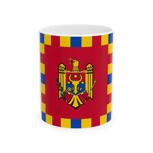 Flag of the President of the Parliament of Moldova (Moldova) White Coffee Mug 11oz - Go Mug Yourself