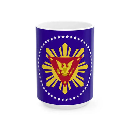 Flag of the President of the Philippines 1981-1986 (Philippines) White Coffee Mug 15oz - Go Mug Yourself