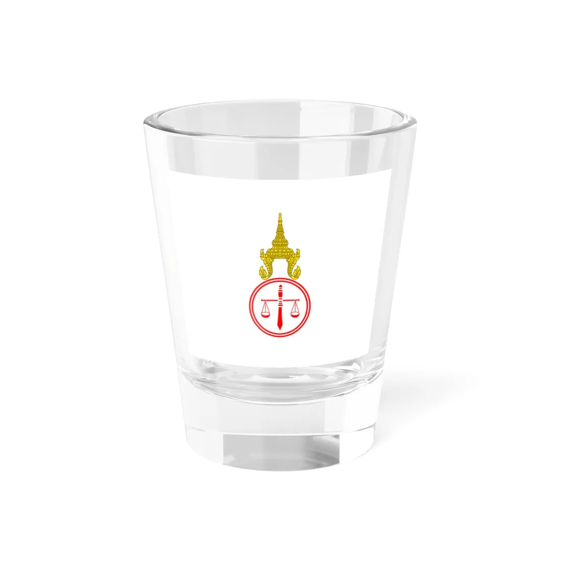 Flag of the President of the Supreme Court of Thailand (Thailand) Shot Glass 1.5oz 1.5oz - Go Mug Yourself