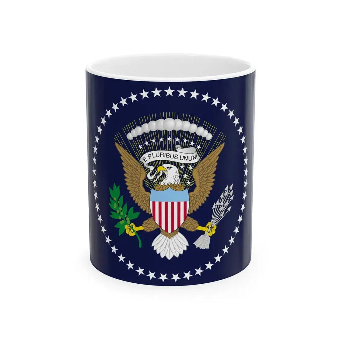 Flag of the President of the United States 1959-1960 (United States) White Coffee Mug 11oz - Go Mug Yourself