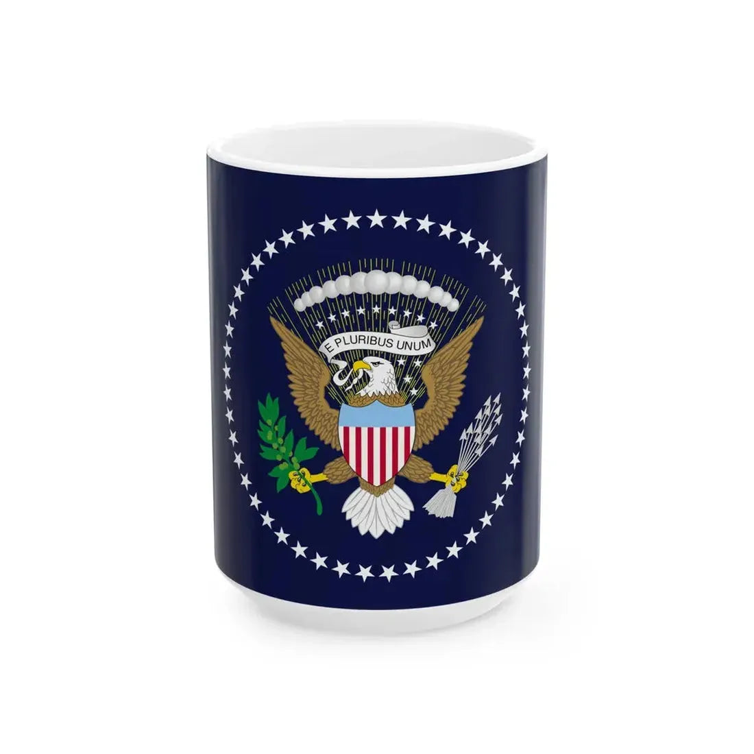 Flag of the President of the United States 1959-1960 (United States) White Coffee Mug 15oz - Go Mug Yourself