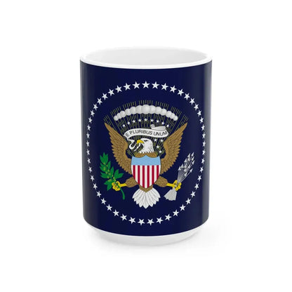 Flag of the President of the United States 1959-1960 (United States) White Coffee Mug 15oz - Go Mug Yourself