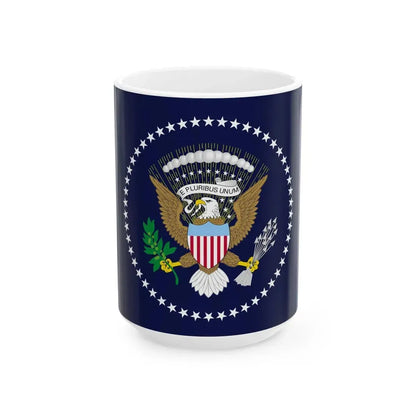 Flag of the President of the United States (United States) White Coffee Mug 15oz - Go Mug Yourself