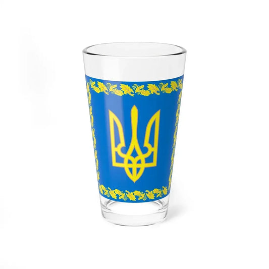 Flag of the President of Ukraine 1999-2006 detailed (Ukraine) Pint Glass 16oz 16oz - Go Mug Yourself