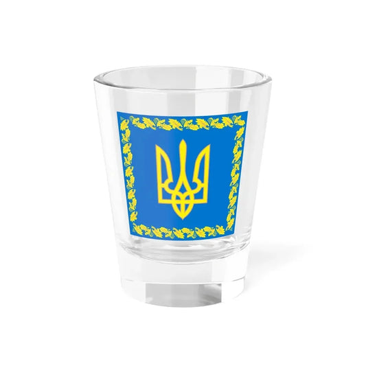 Flag of the President of Ukraine 1999-2006 detailed (Ukraine) Shot Glass 1.5oz 1.5oz - Go Mug Yourself