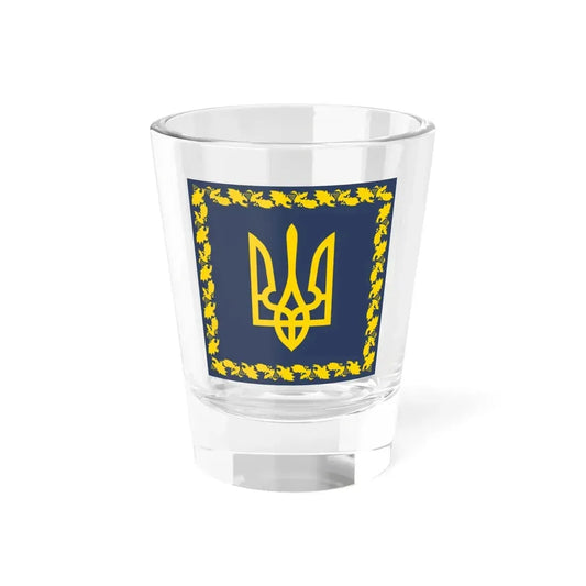 Flag of the President of Ukraine dark shade variant (Ukraine) Shot Glass 1.5oz 1.5oz - Go Mug Yourself
