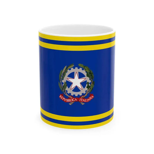 Flag of the Prime Minister of Italy (Italy) White Coffee Mug 11oz - Go Mug Yourself