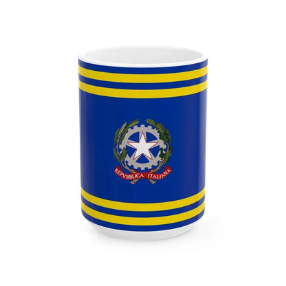 Flag of the Prime Minister of Italy (Italy) White Coffee Mug 15oz - Go Mug Yourself